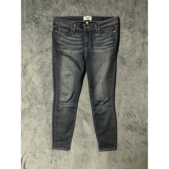 Paige Women's Verdugo Ankle Skinny Jeans Size 31 Dark Wash Stretch Denim - Picture 1 of 10
